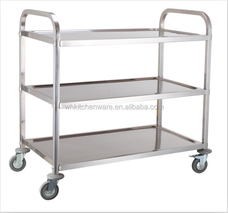 High quality Catering Equipment 3 Tier stainless steel Trolley