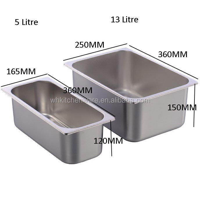 Stainless Steel Food Container/ gelato Ice Cream pan 360x165x120