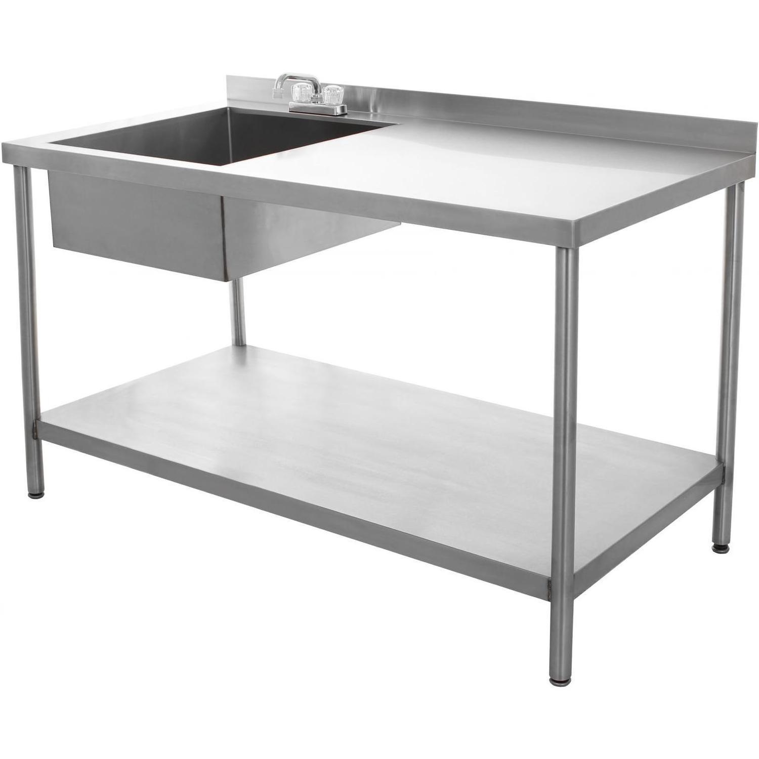 Wholesales kitchen fridge table modern style stainless steel table with sink