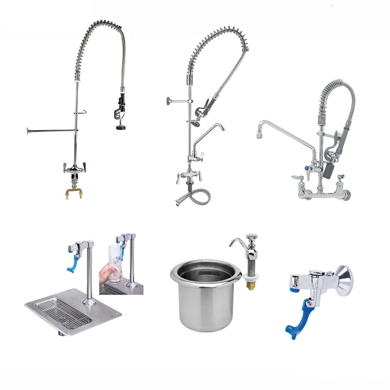 Restaurant Commercial High Pressure Kitchen Equipment Pre-Rinse Gooseneck Kitchen Sink Faucet