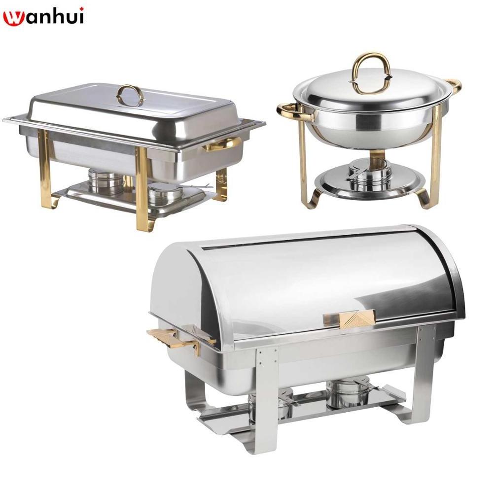 Good quality stainless steel gold chafing dish for hotel