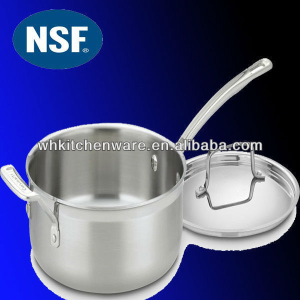 Induction 1.0-8Litre NSF listed Stainless Steel Saucepan for restaurant