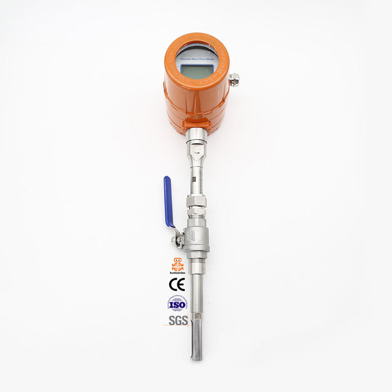 OEM digital remote new flow meter insertion air oxygen compressed air stainless pcb thread micro thermal mass gas flow meter