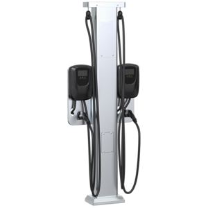 Level 2 EV Charger Stand Daul Pedestal cable Management included Heavy Duty rust free EV charger Pedestal with Cable Retractor