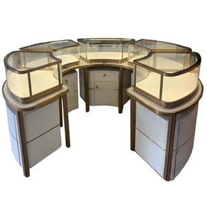 Shopping Mall Jewelry Necklace Round Display Showcase Customized Jewellery Store Furniture Jewelry Glass Display Counter