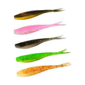 New Arrival Floating Double Color Forked Tail Bait Swing Shrimp Drop Shot Crawfish Soft Fishing Swim Crank hook Lure  For Bass