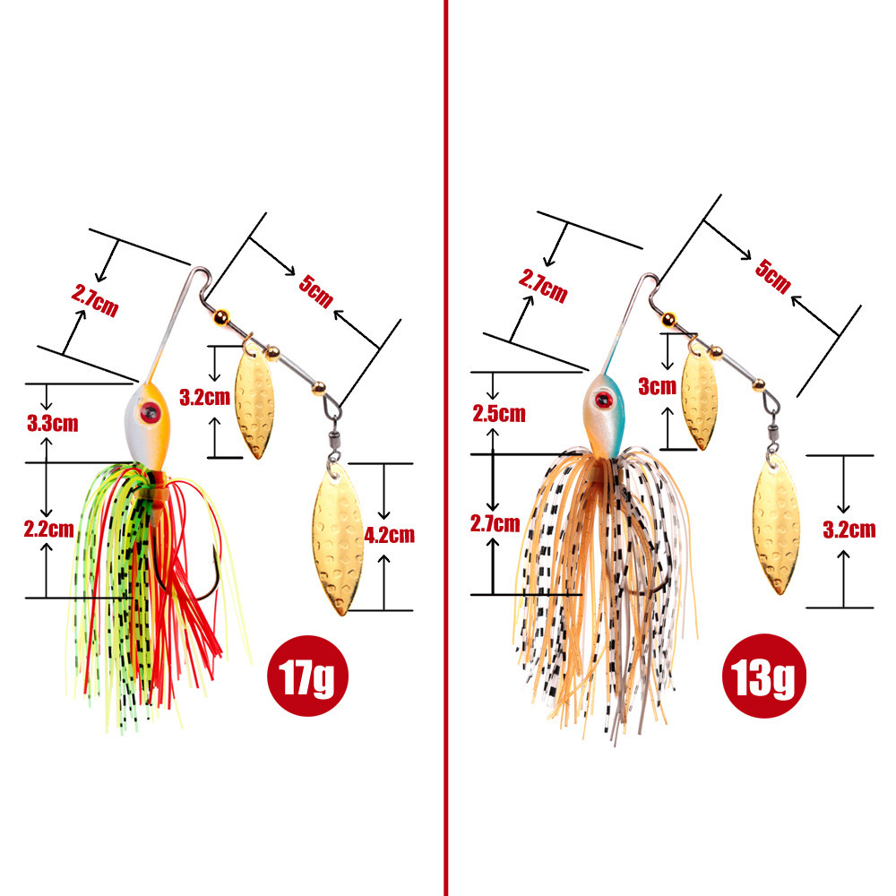 Christmas Free Sample 13g 17g Metal Bait Sequins Rotating Fishing Bait Spoon to Attract Buzzbait Fishing Gear