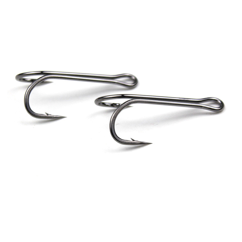 Factory Direct Price On Sale Finely Processed New Barb High Carbon Steel Double Fly Tying Fishing Hook  For Soft Bait