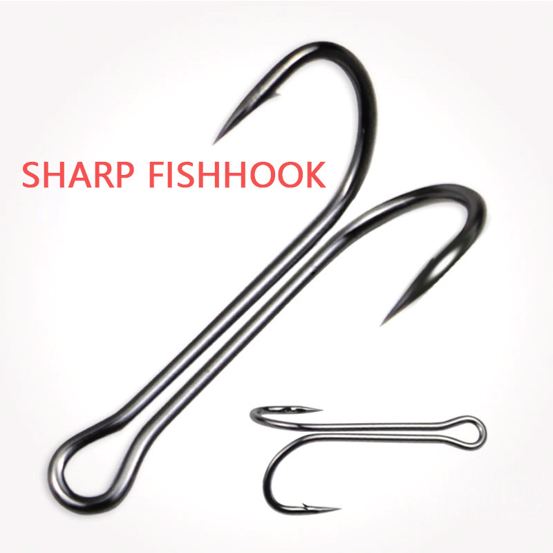 Factory Direct Price On Sale Finely Processed New Barb High Carbon Steel Double Fly Tying Fishing Hook  For Soft Bait