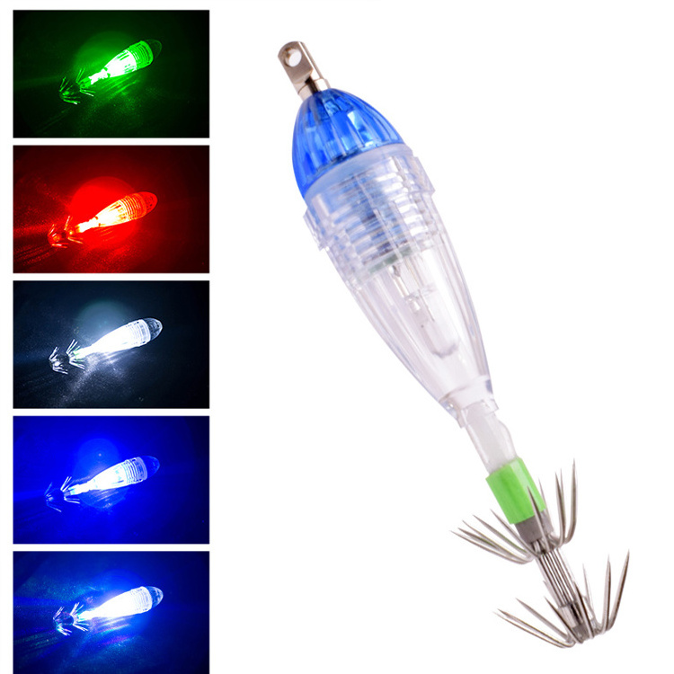 Made In China Bait Elastic Bands Squid Octopus Cuttle Umbrella Hook Button Battery Operated LED Fishing Bait Lamp Deep Drop