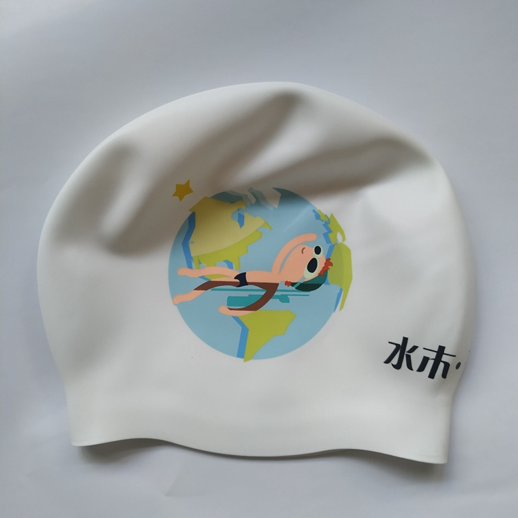 Promotional various durable using printed swim capsilicone fabric swimming cap recycled