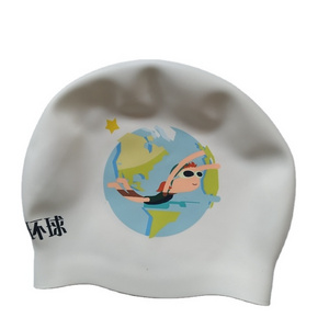 Promotional various durable using printed swim capsilicone fabric swimming cap recycled