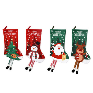 Christmas Stocking Decoration Snowman Santa Claus Gift Bag Christmas Tree Ornament Gift Stocking Fireplace Hanging Decoration