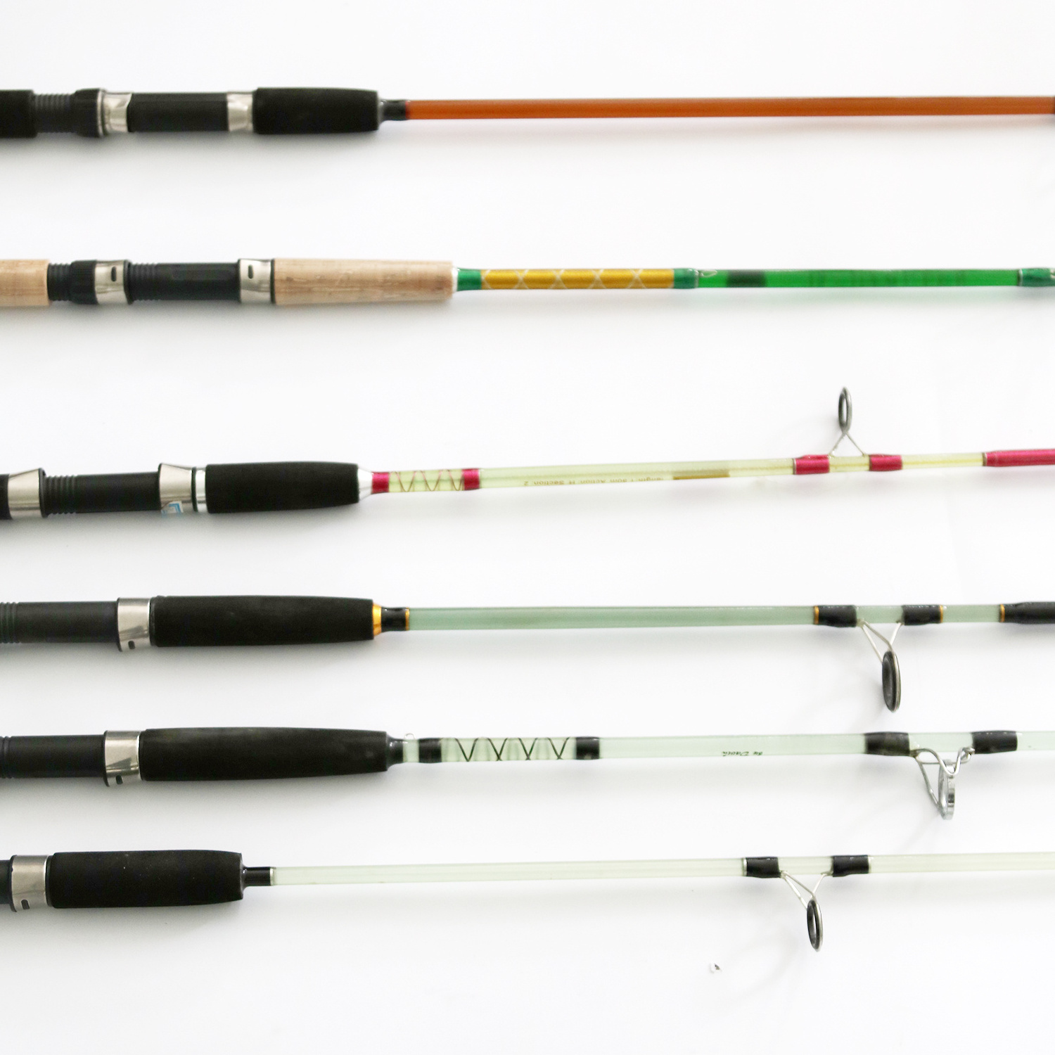 Wholesale Fiberglass Fishing Rod Blanks Solid Fiberglass Transparent Fishing Rod Spinning Fishing Rod