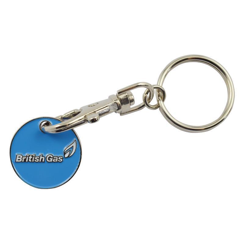 Custom Logo Plastic Coin Keychain Trolley Token Coin Trolley Cart Chips Key Ring