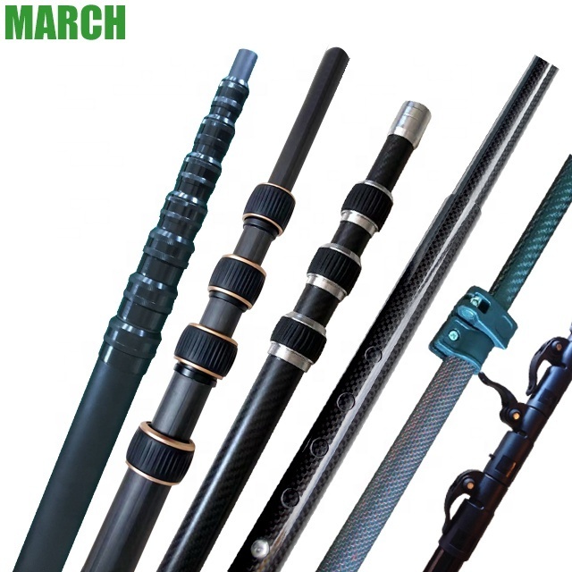 custom carbon fiber telescopic pole 15m window cleaning fibre tube telescoping fishing rod 45 60 feet 45 25 10 m 6 meter