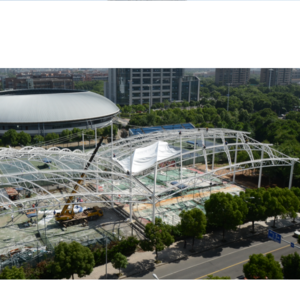 Arching Frame Construction Design Prefabricated Light Space Steel  Structure of Stadium Roofing Outdoor Shade