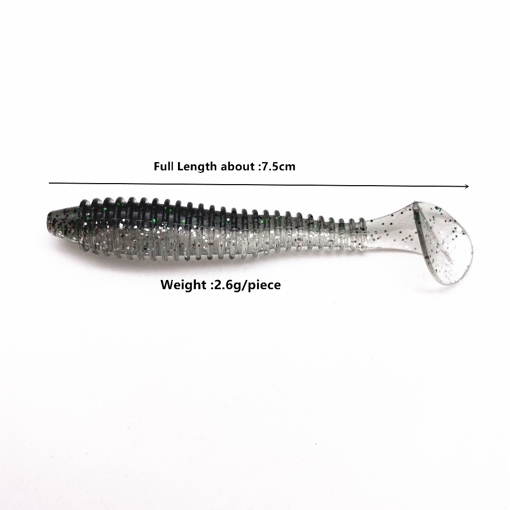 T-tail Baits Swimbait Jigging Lure Swing Impact Ring Shad Fishing Lure Soft Artificial Baits