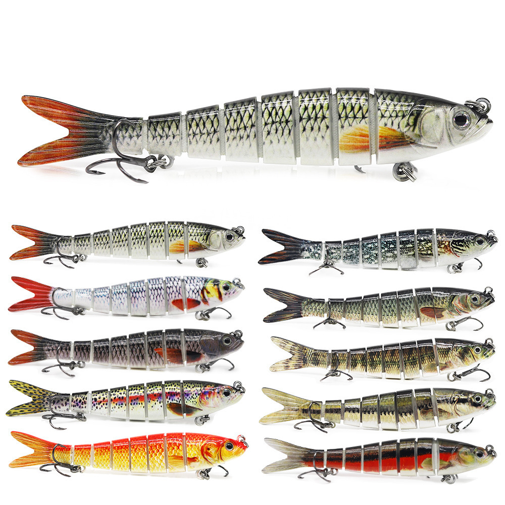 13.7cm 27g Artificial Lifelike Multi Jointed 8 Segments Swimbait Fishing Sinking Hard Bait Lure Crankbait  Lures for Saltwater