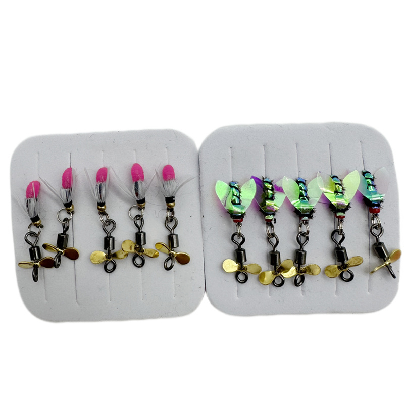 Combo Fly Hooks Kit fly tying hooks Poisonous propeller small Poisonous mosquito fly fishing spinner blade baits