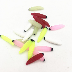 Fishing simulation lure Carp Fishing Maggot Bait Grub soft bait lobster maggot  Earthworm soft lure worm bass lures