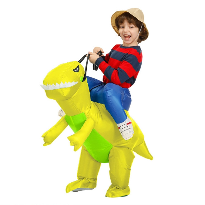 Dinosaur Inflatable Costume Halloween Ride Dinosaur Dress Up Performance Costume Half Body Spooky Dinosaur Modeling Doll Costume