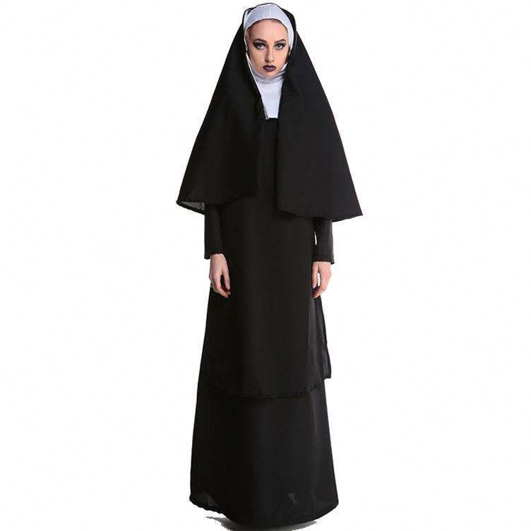 Hot Sale Moive Cosplay Adult Jesus Christ male missionary clerical dress Maria priest Nun robes cosplay costume