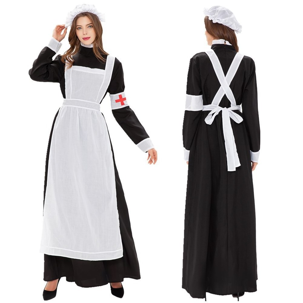 Anime Cosplay Maid Costume Victorian Carnival Cosplay Outfit Maxi Dress Halloween For Adult Men Women Housekeeper uniform