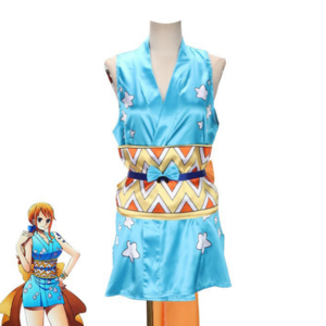 2024 Anime Nami Cosplay Costume Fancy Dress Outfit Game BLUE Nightgown Anime Carnival Women's Sexy Halloween Polyester Sets