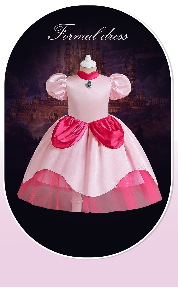 Hot Selling Pink Tulle Princess Fancy Party Dress Girls Luminous Wedding Bridal Ball Children's Birthday Bridesmaid Dresses