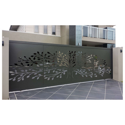 Decorative Laser Cut Metal Driveway Gate Steel Main Gate Perforated Iron Driveway Gate Designs