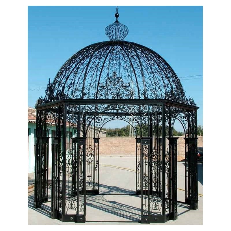 Decorative garden  wrought iron gazebo designs ornamental outdoor steel pergola iron roof dome designs