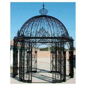 Decorative garden  wrought iron gazebo designs ornamental outdoor steel pergola iron roof dome designs