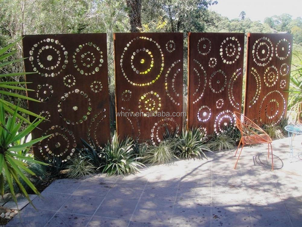 Decorative Laser Cut Metal Fence Panel Privacy Steel Fence Panel Perforated Iron Fence Panel & Screen Designs