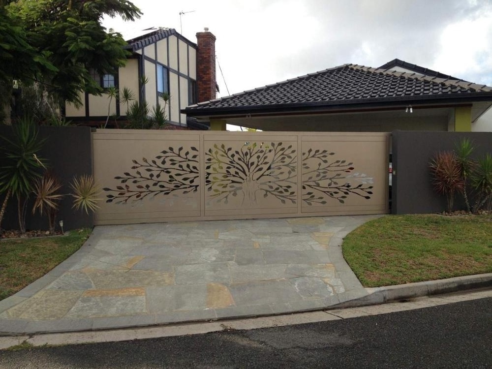 Decorative Laser Cut Metal Driveway Gate Steel Main Gate Perforated Iron Driveway Gate Designs