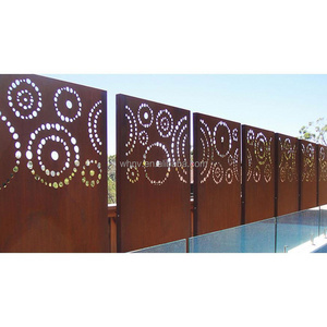 Decorative Laser Cut Metal Fence Panel Privacy Steel Fence Panel Perforated Iron Fence Panel & Screen Designs