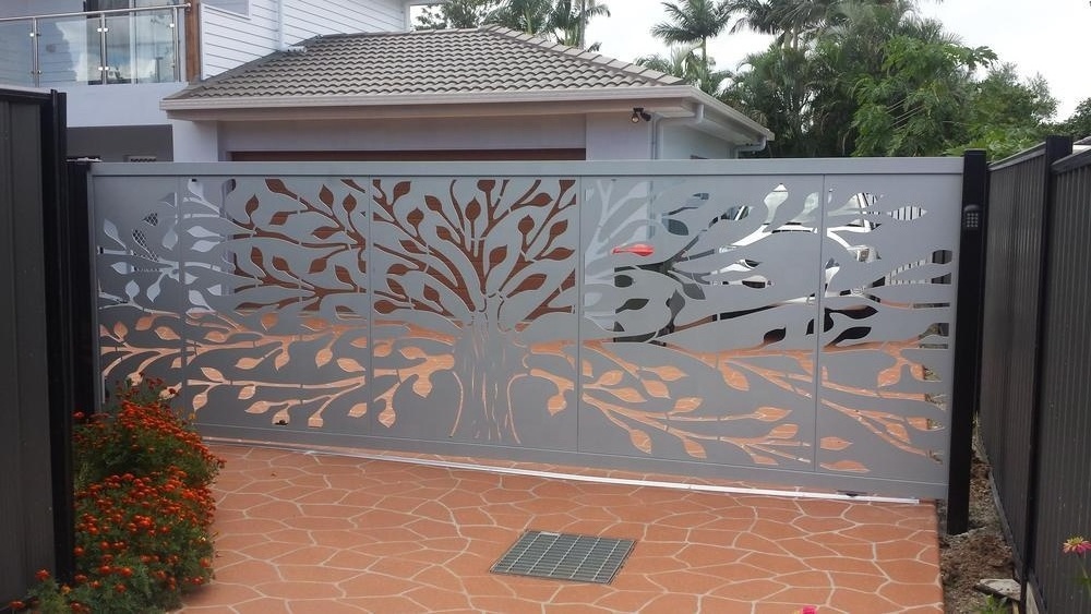 Decorative Laser Cut Metal Driveway Gate Steel Main Gate Perforated Iron Driveway Gate Designs