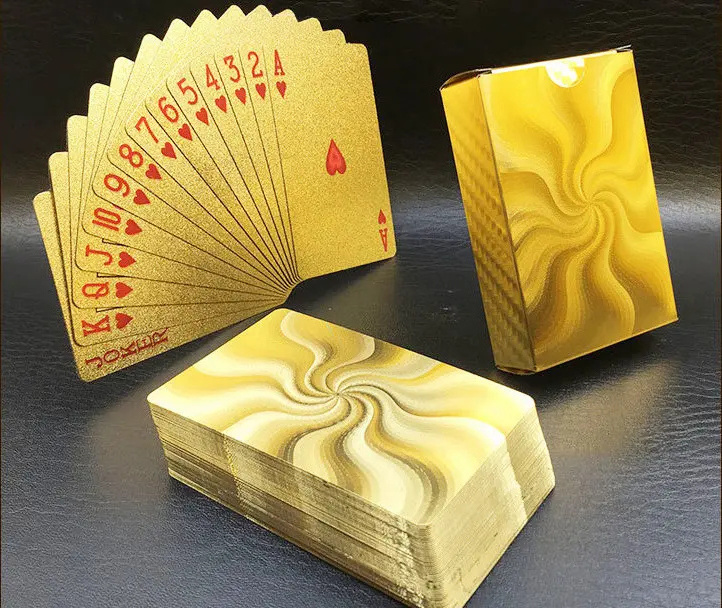 Custom Gold Foil Poker Entertainment Travel Board Game Card Waterproof Durable PVC Plastic Playing Card