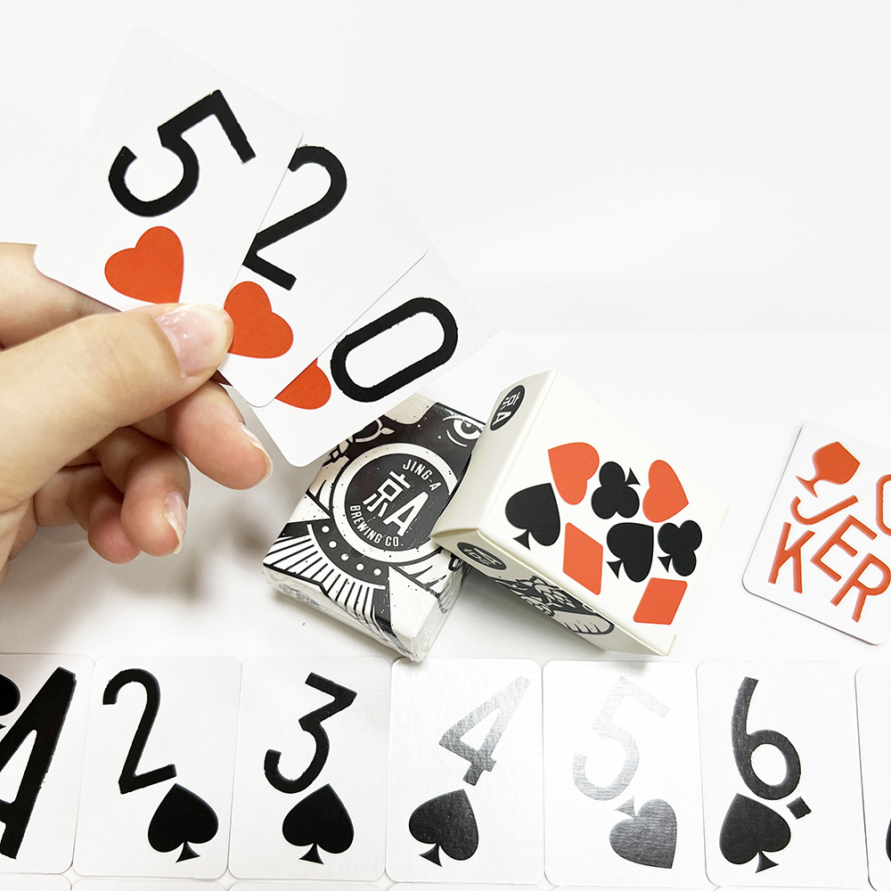 Custom printing Cute  Poker Playing Cards Front and Back Glossy Coating  Mini Paper Cards Sets with Tuck box for kids