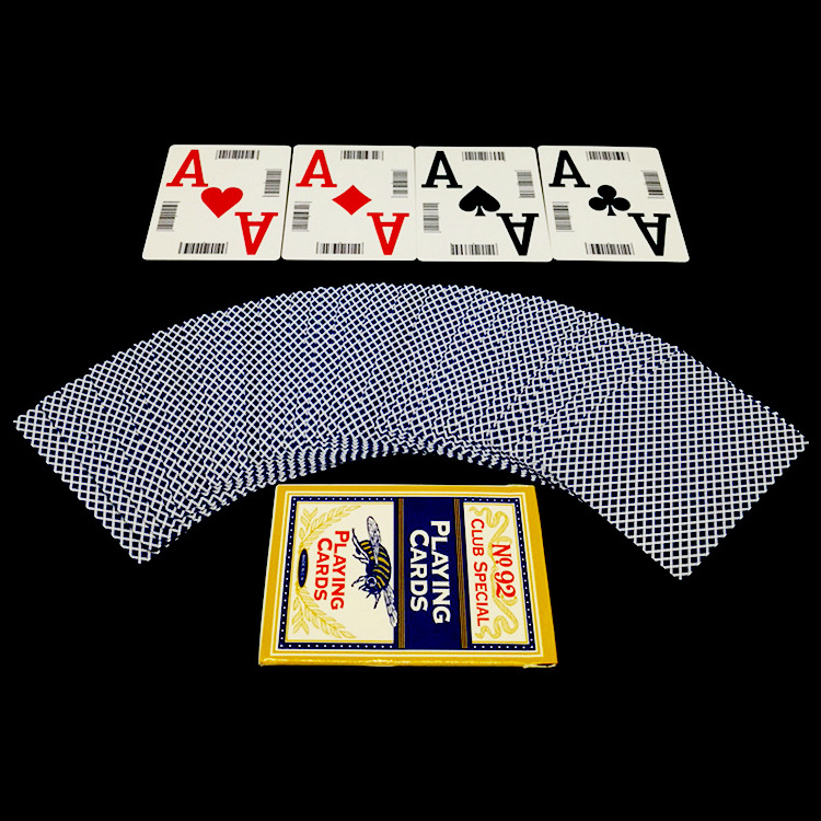 Easy to Play Jumbo Size for Aged Player Barcode Custom Casin Black Core Poker Anti See-Through Playing cards