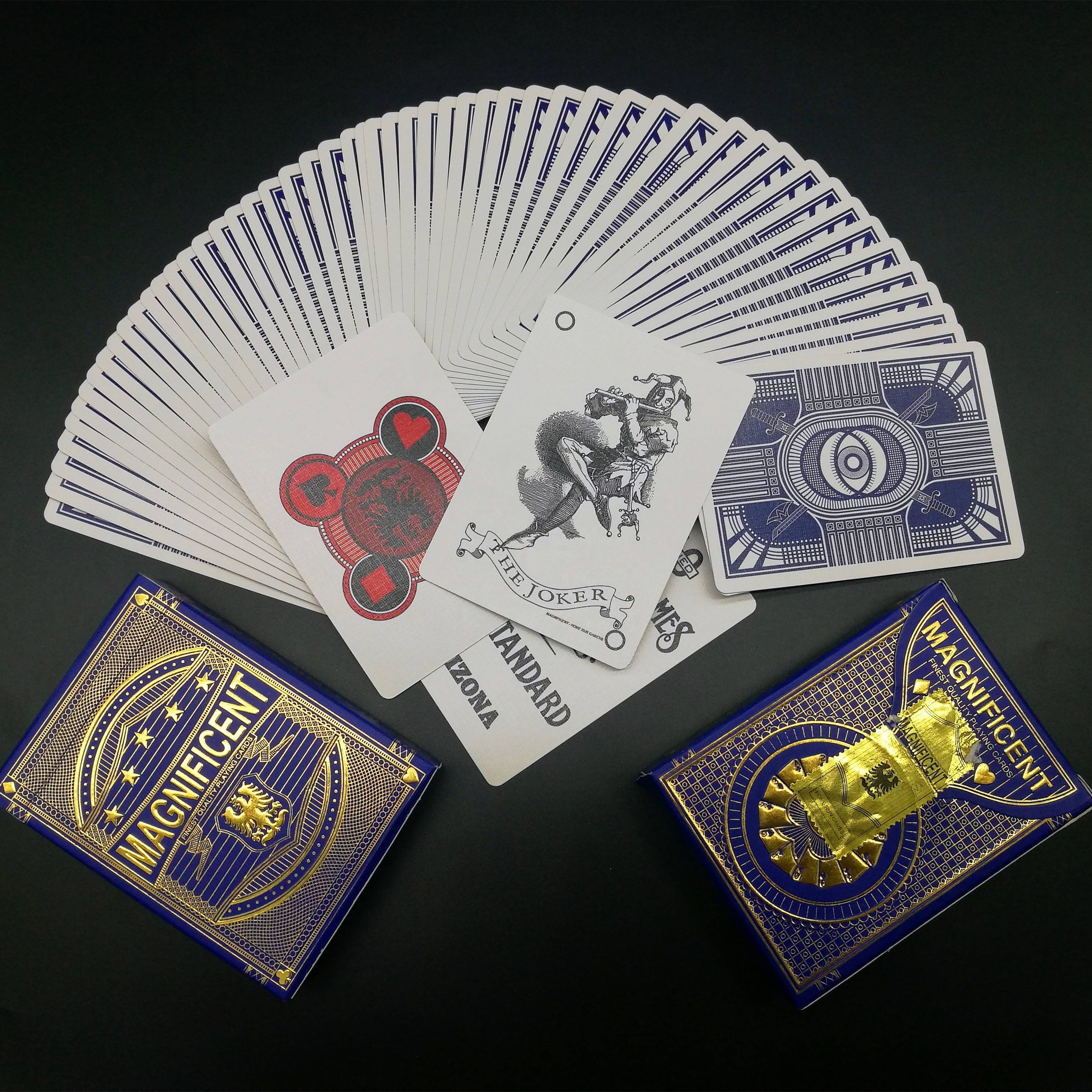 Oem Custom Printed 310 gsm Germany black  Core Paper Cardistry Playing card Magic Poker Cards for collection