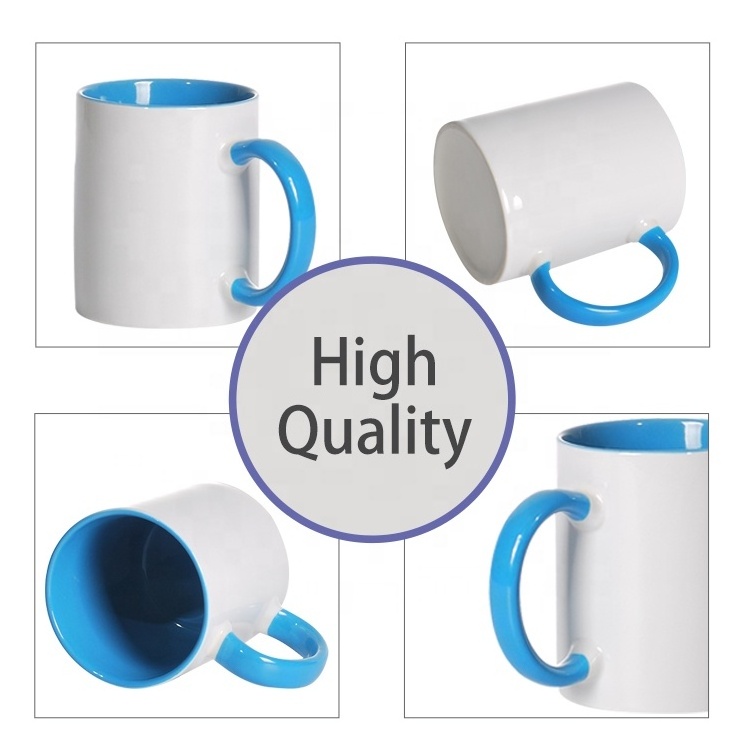 2 tone sublimation mug 15oz 12oz coffee ceramic mug black sublimation blank white ceramic coffee mugs with spoon