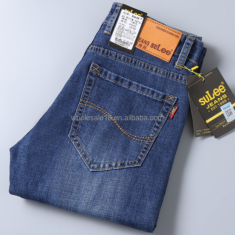 2024 Wholesale Classic Denim Jeans For Men High Quality VietNam Men Jean Pants Cotton Elastic Straight Blue Jeans Pants Custom