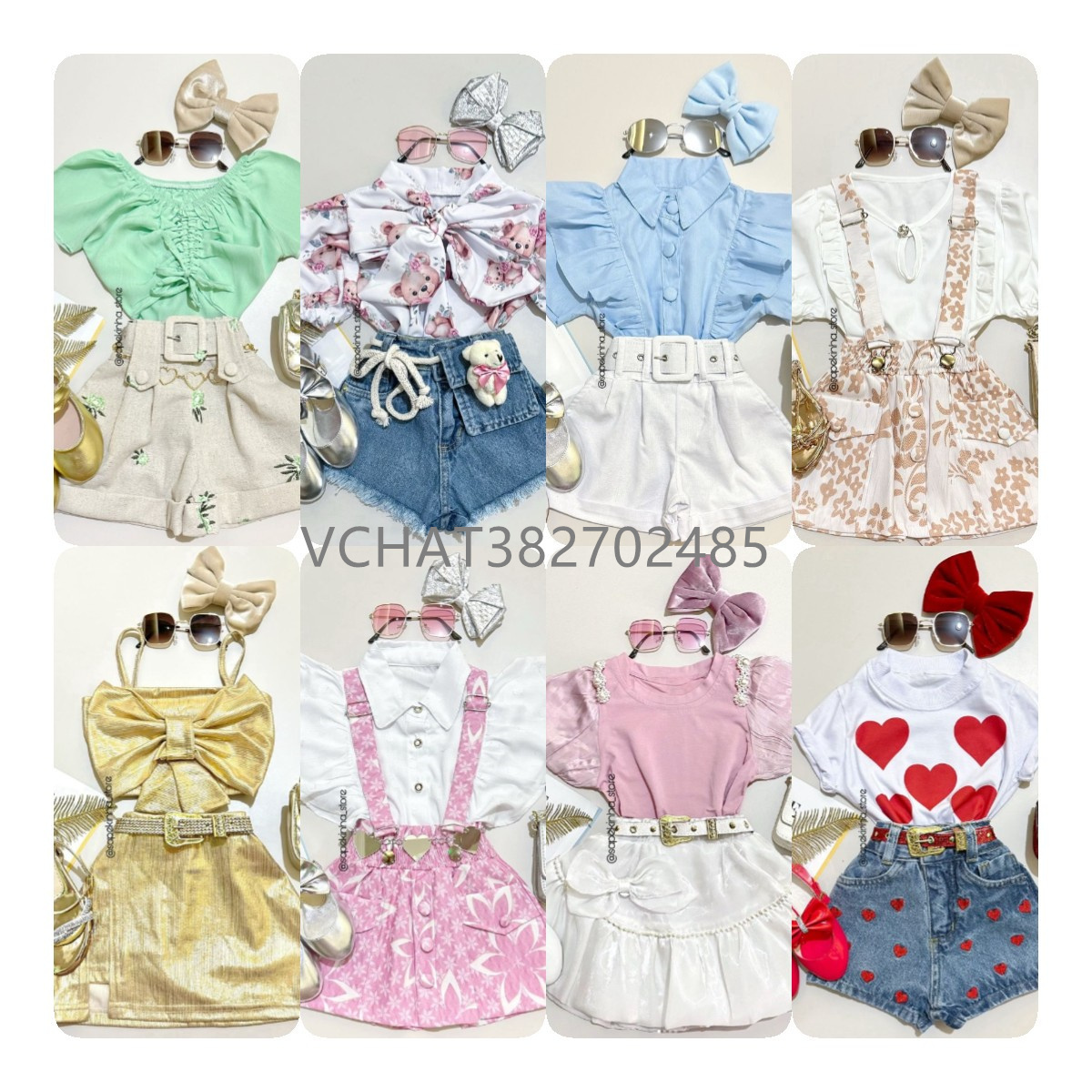 2024 Factory Price China Supplier Girls Jean Skirt Summer Kids Clothes Set Cute Girl'S Suit