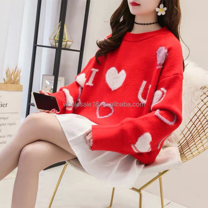 Charming Popular Knit Pullover Custom Fox fur Crochet Knit Women Sweater