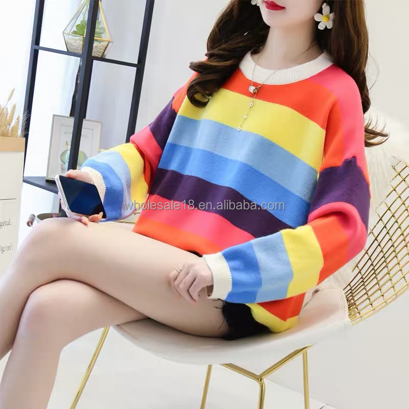 2024 Fashion classic imitated angora loose pullover crochet custom sweater women