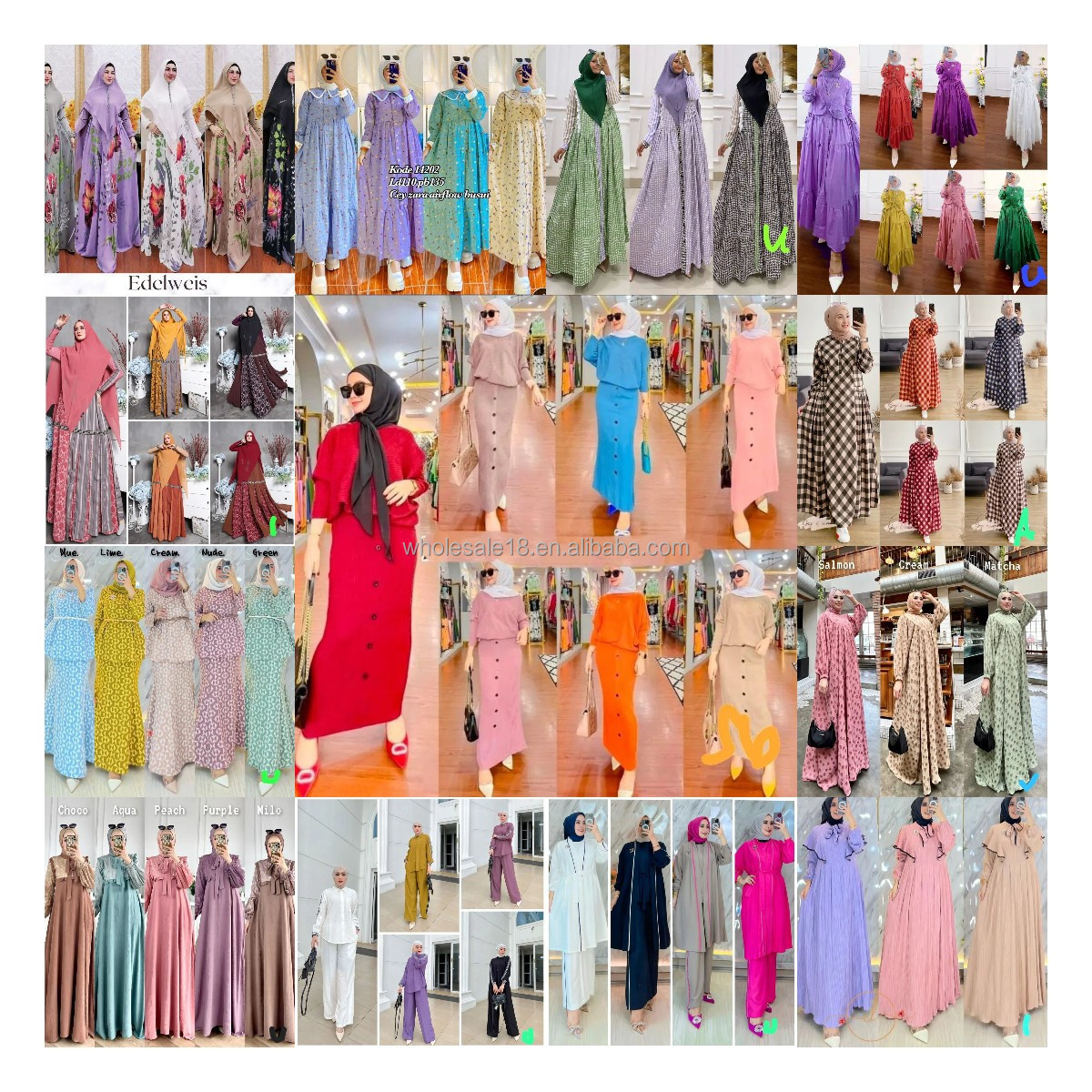 Wholesale Abaya Women Muslim dress Solid color Turkey long wear fast drying good quality fashionable cloth for ladies 2024