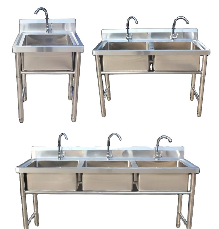 Free Standing Stainless Steel Single/Double Bowl  Kitchen Sink