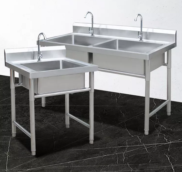 Free Standing Stainless Steel Single/Double Bowl  Kitchen Sink