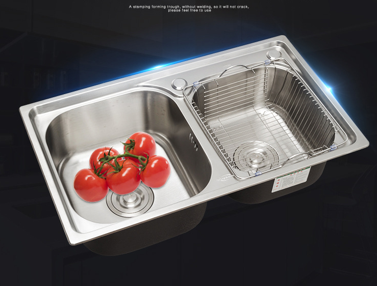 Oil-proof Durable Stainless Steel Kitchen Sink For School / Restaurant Washing Basin